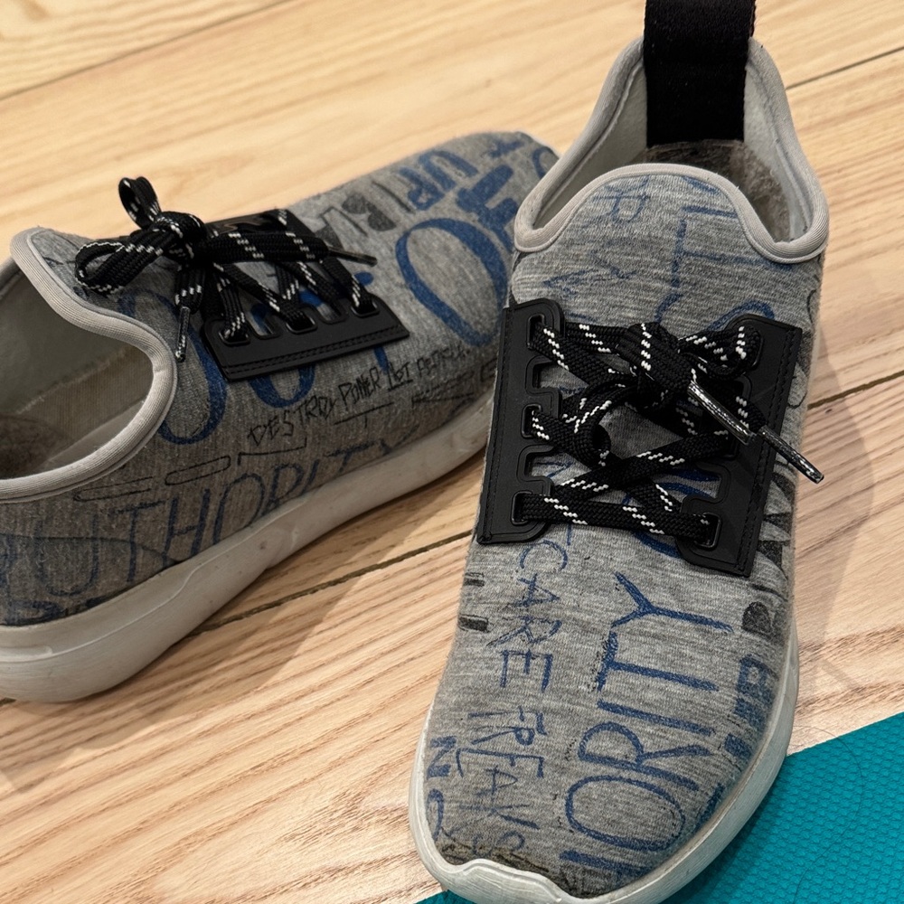 Moschino Gray and Black Kids Sneakers